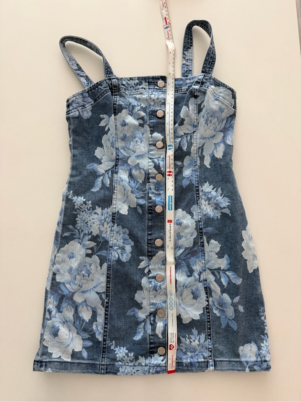 GAP Blue Floral Button-Front Mini Dress - Picture 4 of 5